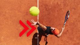 Tennis player plays tennis